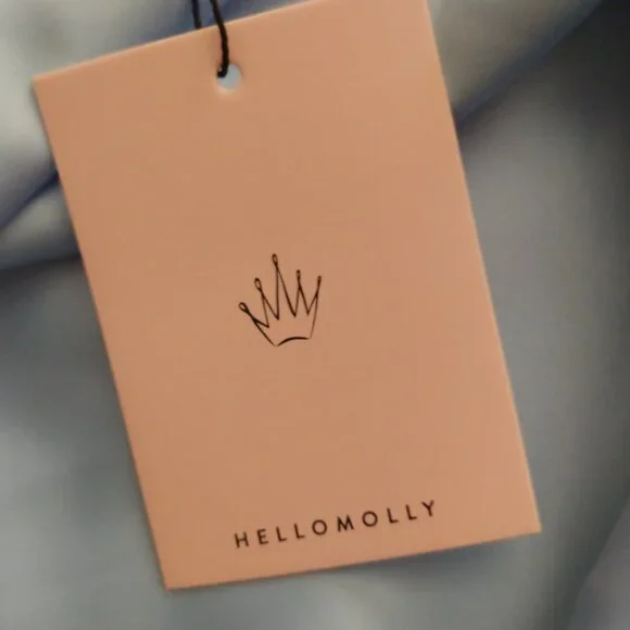 BRAND NEW Hello Molly baby blue satin mini dress size S/ US 4 - Picture 11 of 15